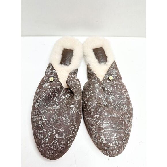 Australia Luxe Collective Marcos Mule Womens 5 Brown Leather Shearling Flats